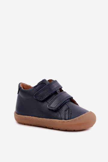 Zapatos de cuero para niños azul oscuro Barefoot Froddo G2130328