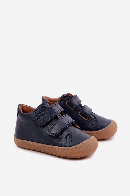 Zapatos de cuero para niños azul oscuro Barefoot Froddo G2130328