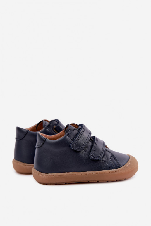 Zapatos de cuero para niños azul oscuro Barefoot Froddo G2130328