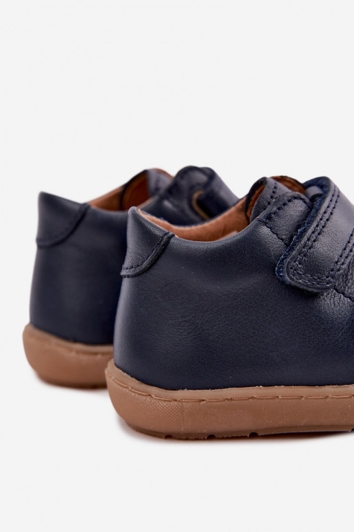 Zapatos de cuero para niños azul oscuro Barefoot Froddo G2130328