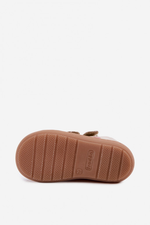 Zapatos de cuero para niños color arena Barefoot Froddo G2130328-64