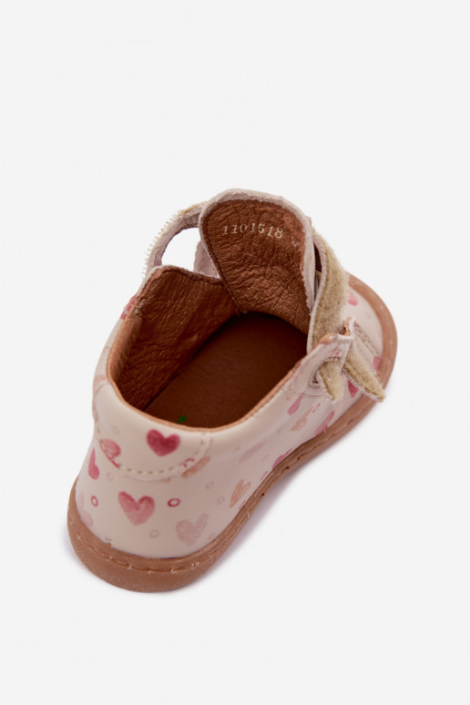 Zapatos de cuero para niños color arena Barefoot Froddo G2130328-64