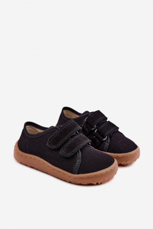 Zapatillas para niños negras Barefoot Froddo Canvas G1700440-19