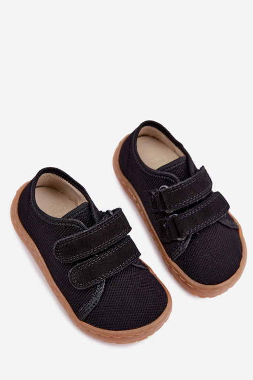 Zapatillas para niños negras Barefoot Froddo Canvas G1700440-19