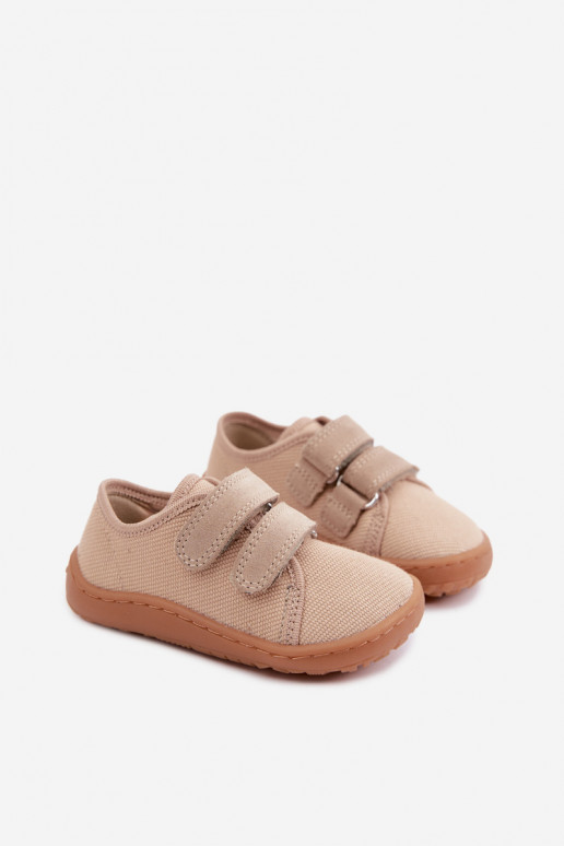 Zapatillas para niños color arena Barefoot Froddo Canvas G1700440-22