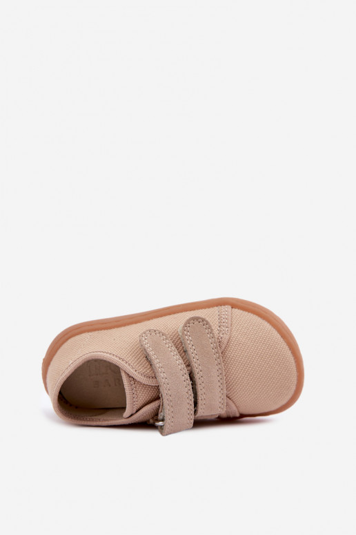 Zapatillas para niños color arena Barefoot Froddo Canvas G1700440-22