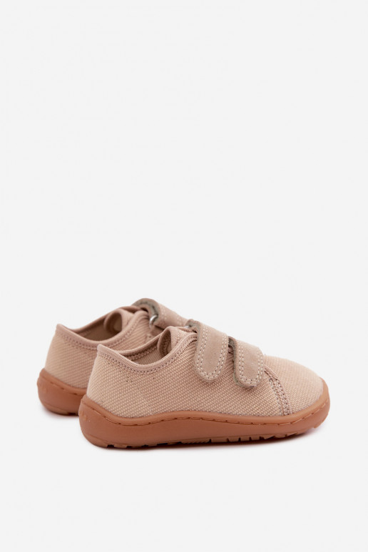 Zapatillas para niños color arena Barefoot Froddo Canvas G1700440-22