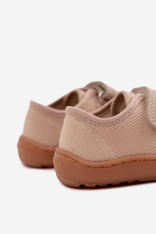 Zapatillas para niños color arena Barefoot Froddo Canvas G1700440-22