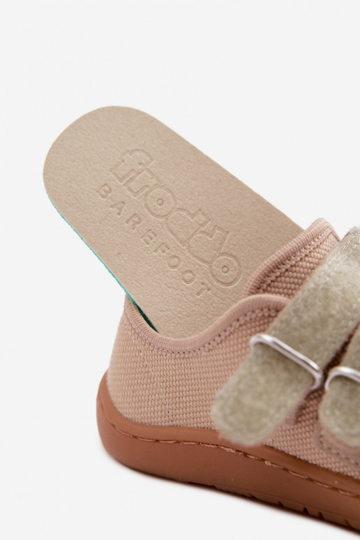 Zapatillas para niños color arena Barefoot Froddo Canvas G1700440-22