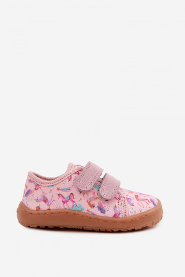 Zapatillas para niños rosas Barefoot Unicornios Froddo Canvas G1700440-26 2