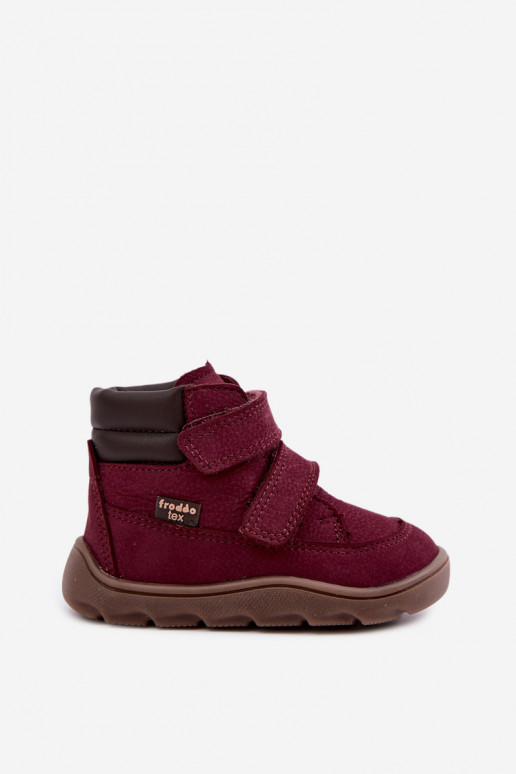Zapatos de cuero para niños burdeos Barefoot Froddo G2110150-9