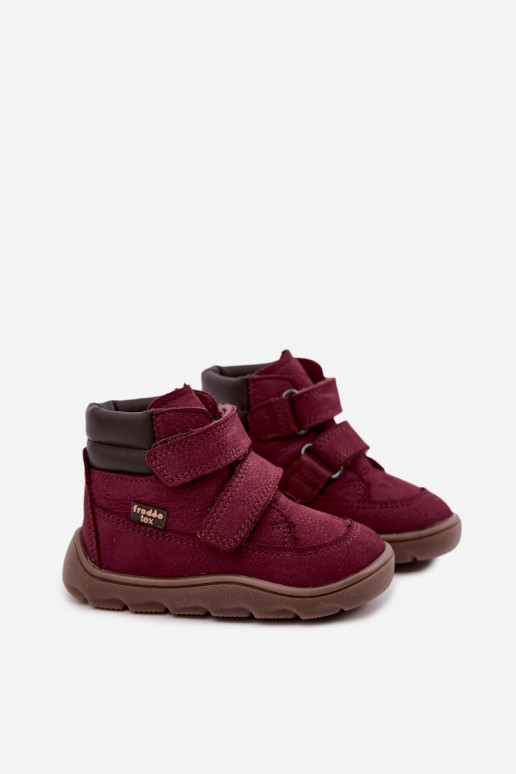Zapatos de cuero para niños burdeos Barefoot Froddo G2110150-9