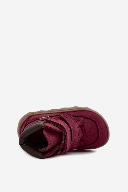 Zapatos de cuero para niños burdeos Barefoot Froddo G2110150-9