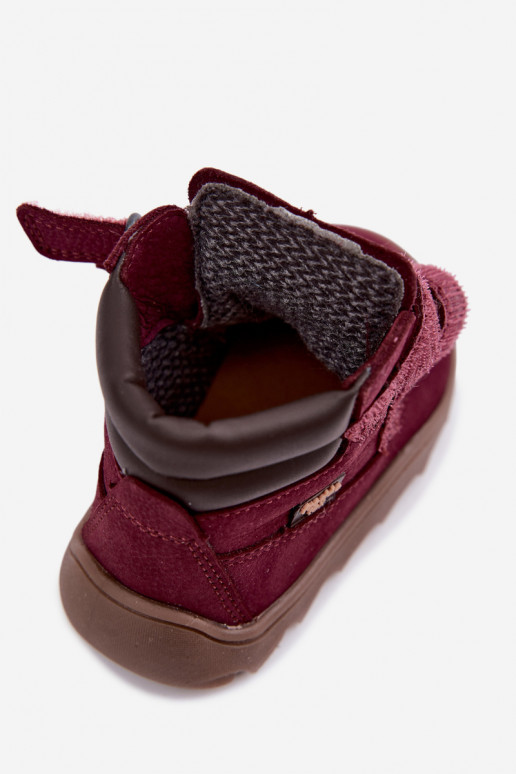 Zapatos de cuero para niños burdeos Barefoot Froddo G2110150-9