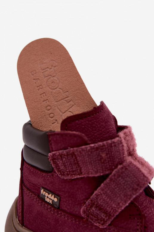 Zapatos de cuero para niños burdeos Barefoot Froddo G2110150-9