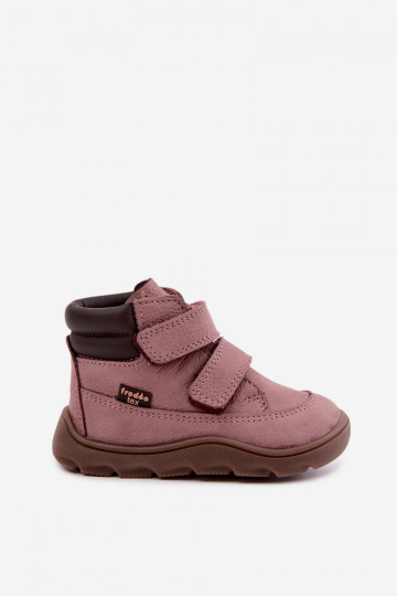 Zapatos de cuero para niños rosas Barefoot Froddo G2110150-5 2