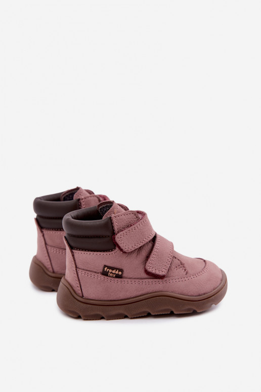 Zapatos de cuero para niños rosas Barefoot Froddo G2110150-5