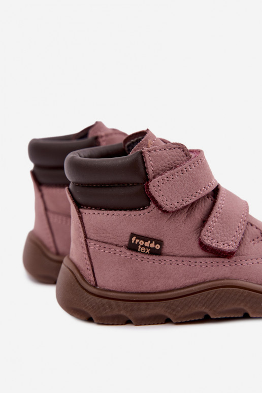 Zapatos de cuero para niños rosas Barefoot Froddo G2110150-5