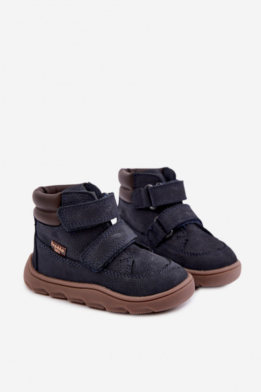 Zapatos de cuero para niños azul oscuro Barefoot Froddo G2110150