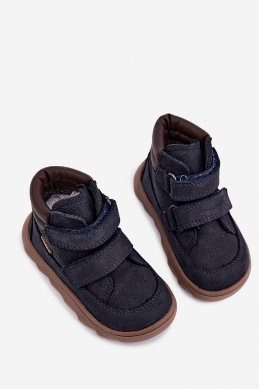 Zapatos de cuero para niños azul oscuro Barefoot Froddo G2110150