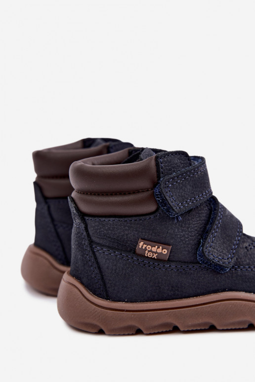 Zapatos de cuero para niños azul oscuro Barefoot Froddo G2110150