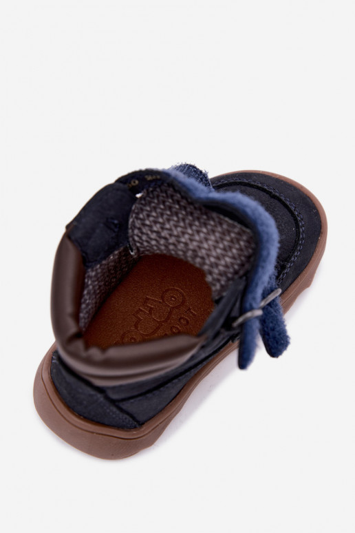 Zapatos de cuero para niños azul oscuro Barefoot Froddo G2110150