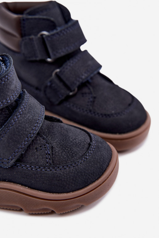 Zapatos de cuero para niños azul oscuro Barefoot Froddo G2110150