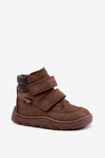 Zapatos de cuero para niños marrones Barefoot Froddo G2110150-13