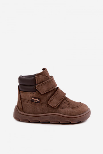 Zapatos de cuero para niños marrones Barefoot Froddo G2110150-13 2