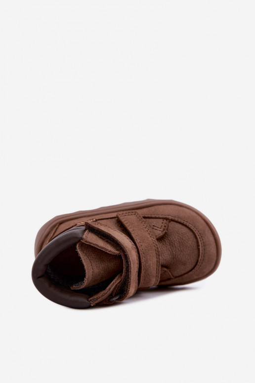 Zapatos de cuero para niños marrones Barefoot Froddo G2110150-13