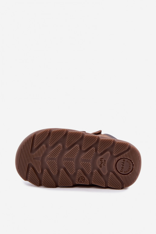 Zapatos de cuero para niños marrones Barefoot Froddo G2110150-13