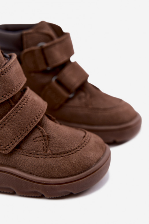 Zapatos de cuero para niños marrones Barefoot Froddo G2110150-13