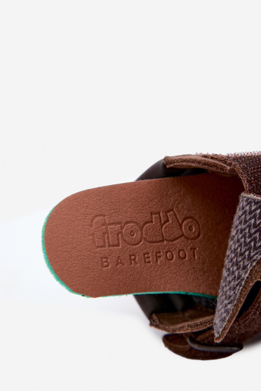 Zapatos de cuero para niños marrones Barefoot Froddo G2110150-13