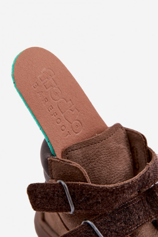 Zapatos de cuero para niños marrones Barefoot Froddo G2110150-13