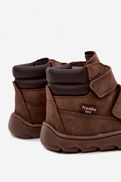 Zapatos de cuero para niños marrones Barefoot Froddo G2110150-13