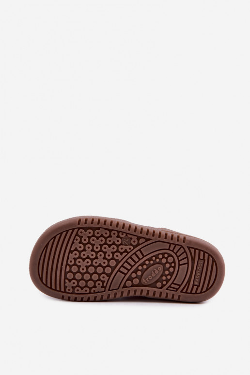 Zapatos de ante para niños rosas Barefoot con brillo Froddo G2110157-5