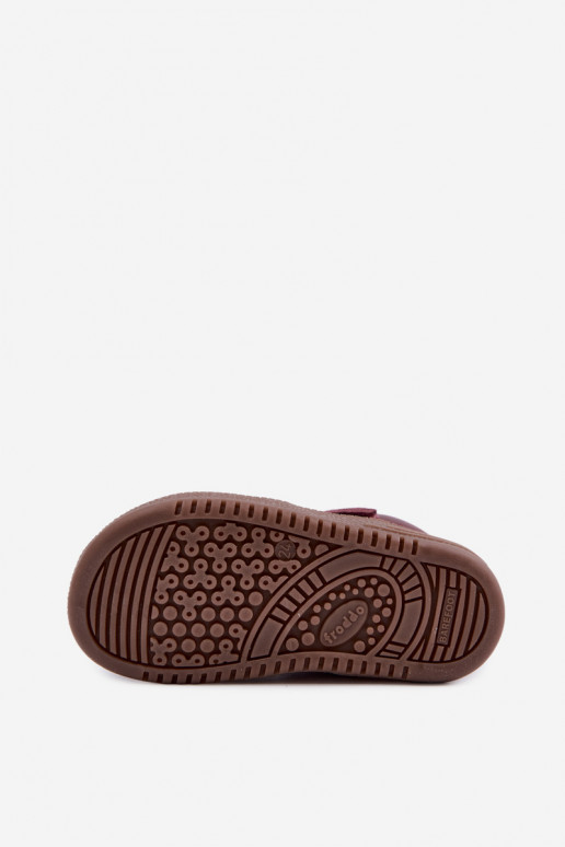 Zapatos de ante para niños burdeos Barefoot Froddo G2110157-4