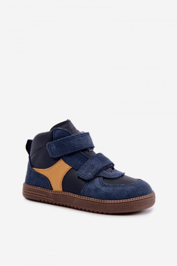 Zapatos de ante para niños azul oscuro Barefoot Froddo G2110157