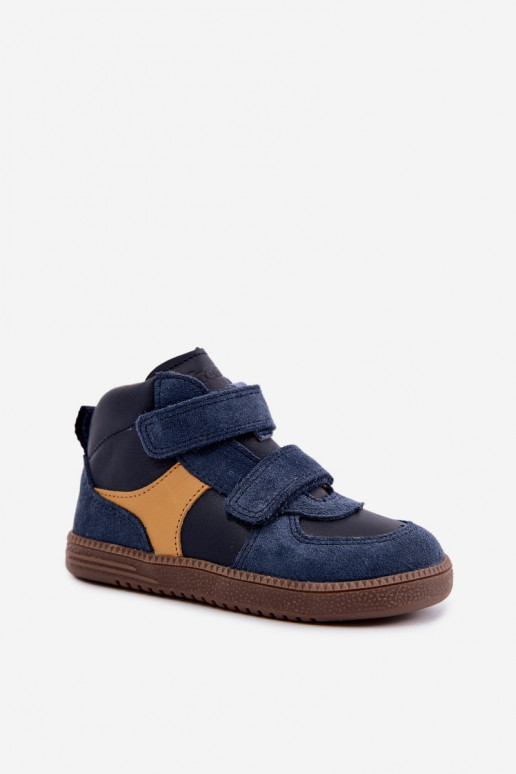 Zapatos de ante para niños azul oscuro Barefoot Froddo G2110157