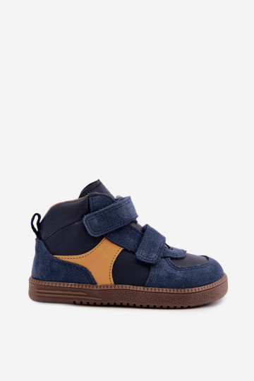 Zapatos de ante para niños azul oscuro Barefoot Froddo G2110157 2