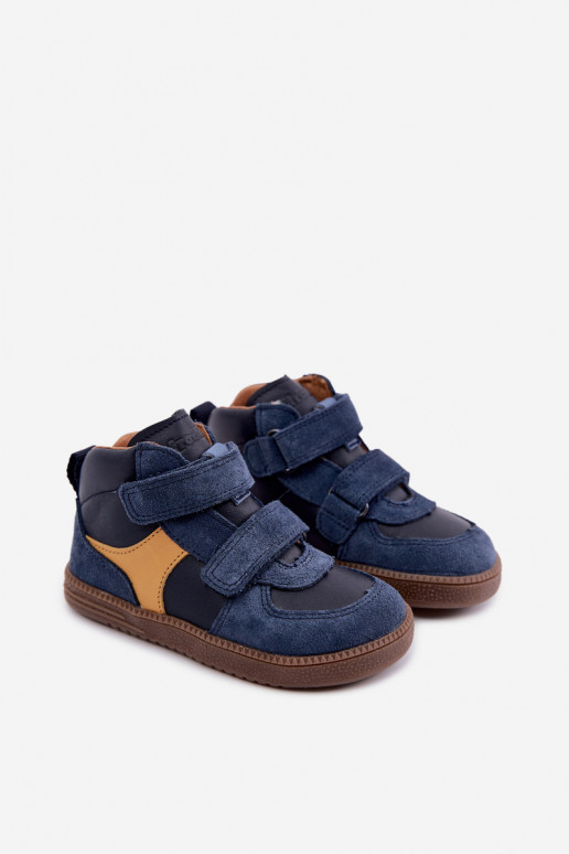 Zapatos de ante para niños azul oscuro Barefoot Froddo G2110157