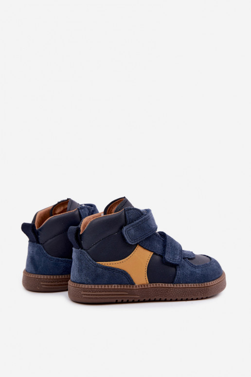 Zapatos de ante para niños azul oscuro Barefoot Froddo G2110157