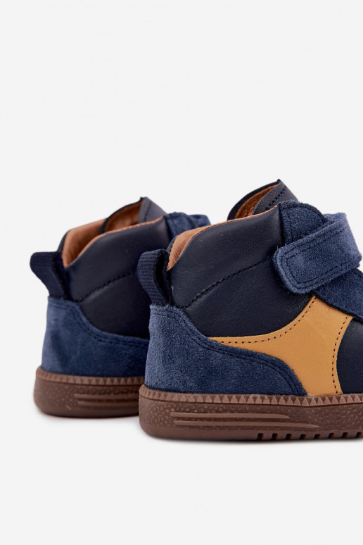 Zapatos de ante para niños azul oscuro Barefoot Froddo G2110157