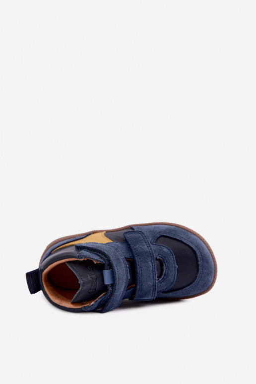 Zapatos de ante para niños azul oscuro Barefoot Froddo G2110157