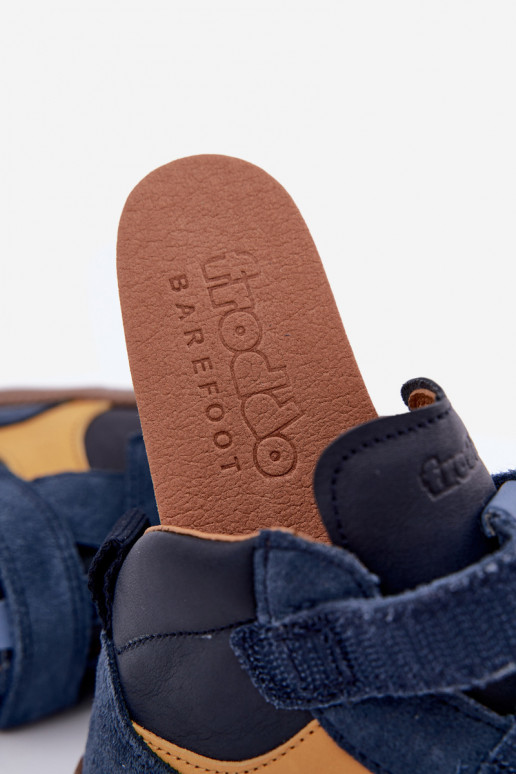 Zapatos de ante para niños azul oscuro Barefoot Froddo G2110157