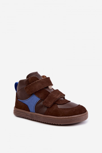Zapatos de ante para niños marrones Barefoot Froddo G2110157-1