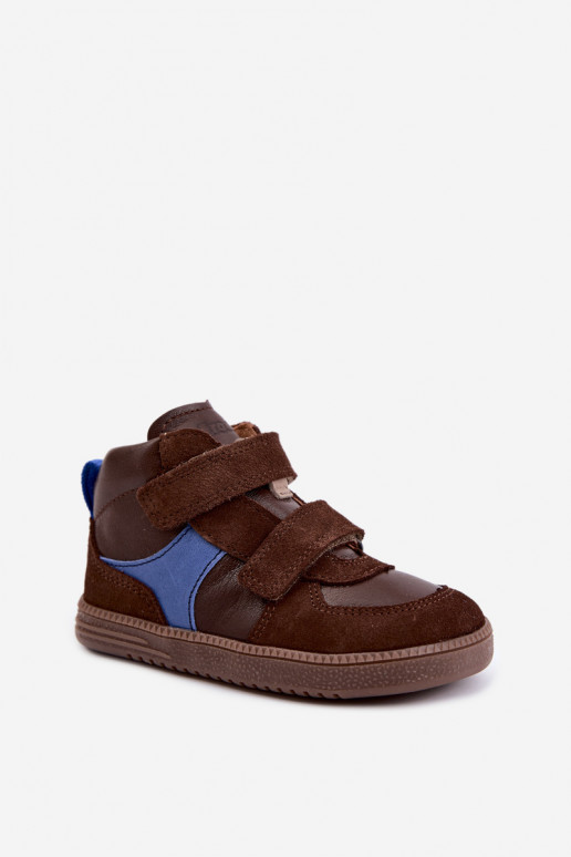 Zapatos de ante para niños marrones Barefoot Froddo G2110157-1
