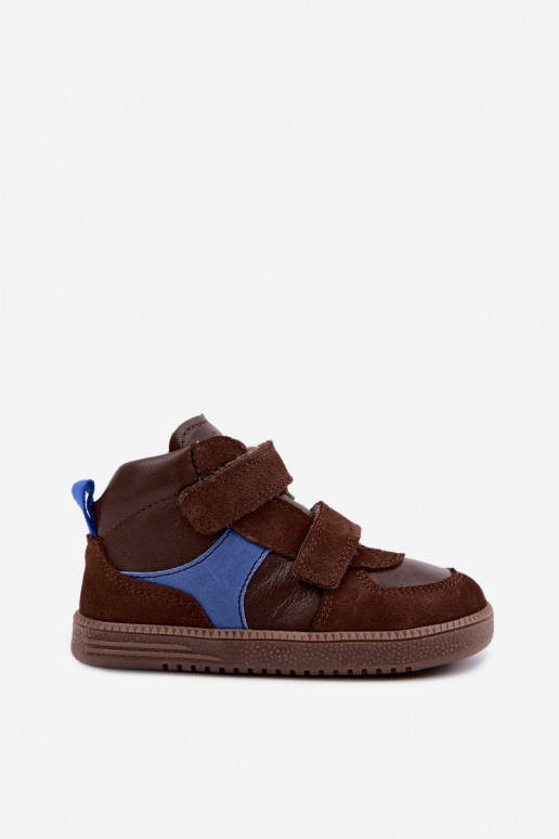 Zapatos de ante para niños marrones Barefoot Froddo G2110157-1
