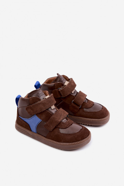 Zapatos de ante para niños marrones Barefoot Froddo G2110157-1
