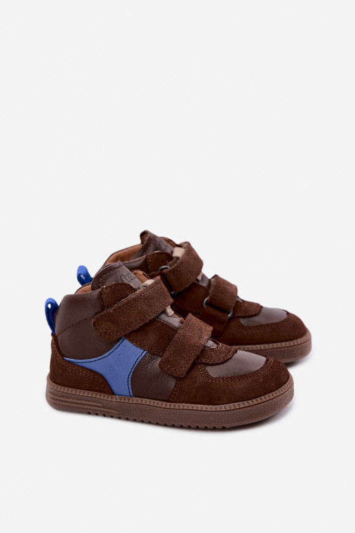 Zapatos de ante para niños marrones Barefoot Froddo G2110157-1